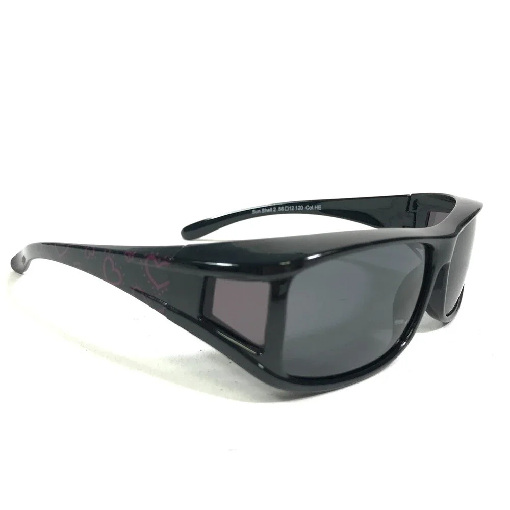 Miraflex Kids Fit Over Sunglasses Sun Shell 2 Col.HE Black Frames w Black Lenses